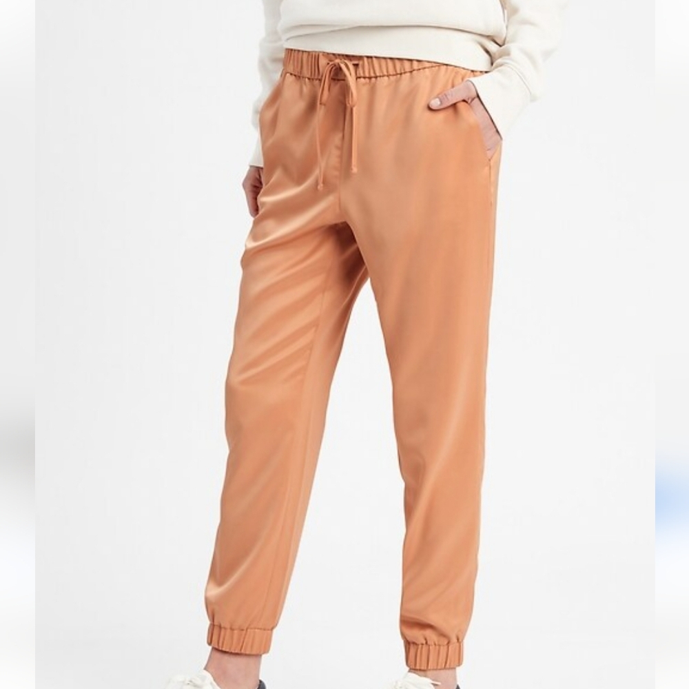 Banana Republic Factory Satin Pull On Drawstring Pants, Size Medium